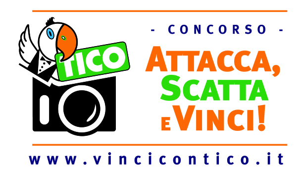 Concorso Attacca, stacca e Vinci con Tico mini logo violator colorato